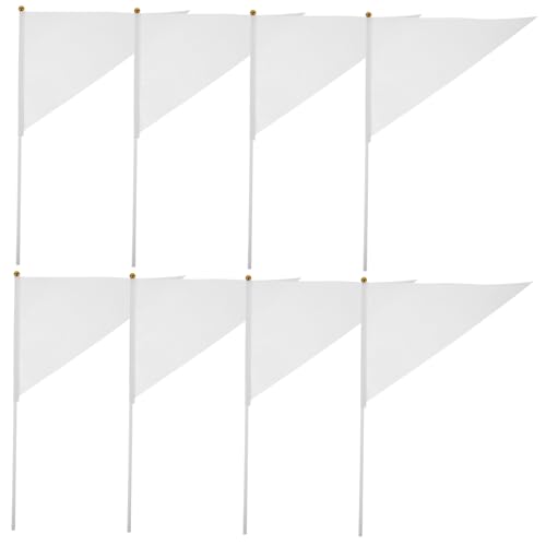 CAXUSD 30 Stück Handheld Flaggen Mini Wimpel mit Weißen Polyester Flaggen Deko für Partys Festivals und Feiern Leicht und Langlebig für Kreative Gestaltung von CAXUSD