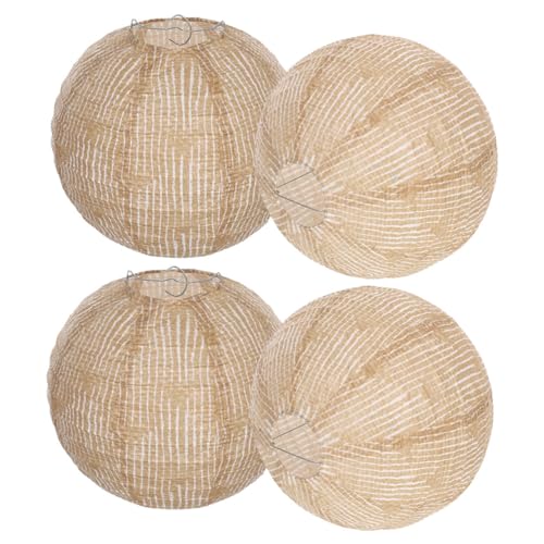 CAXUSD 4 Stück Rustikale Runde Hängelaternen aus Dicker Jute Vintage Chinesische Stofflampenschirme Wiederverwendbar für Hochzeit Geburtstag Weihnachtsfeier Dekoration CAXUSD 4 Stück Rustikale Runde Hängelaternen aus Dicker Jute Vintage Chinesische Stofflampenschirme Wiederverwendbar für Hochzeit Geburtstag Weihnachtsfeier Dekoration von CAXUSD