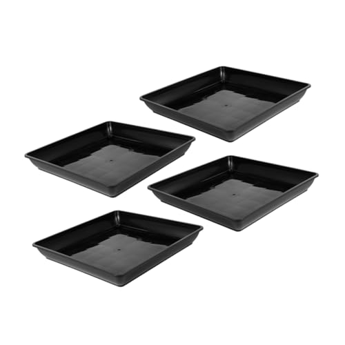 CAXUSD 4 Stück Teiliges Quadratisches Pflanzschalen Dickem Kunststoff Stabiler Blumentopf untersetzer für Balkon Garten Innenbereich Wasserauffangend und rutschfest Geeignet für von CAXUSD