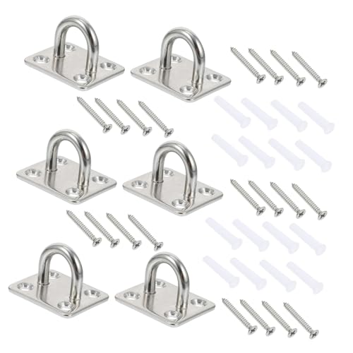 CAXUSD 6 Stück Teiliges Edelstahl Fixierplatten U Förmige Rohrhaken Quadratisch Korrosionsbeständig Rostfrei mit Schrauben Schwere Wandhaken für Yoga Aufhängung und Vielseitige CAXUSD 6 Stück Teiliges Edelstahl Fixierplatten U Förmige Rohrhaken Quadratisch Korrosionsbeständig Rostfrei mit Schrauben Schwere Wandhaken für Yoga Aufhängung und Vielseitige von CAXUSD