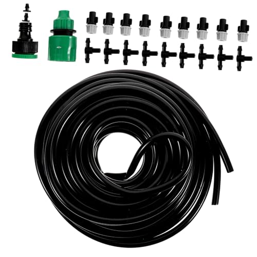 CAXUSD DIY Tropfbewässerungssystem Gartenbewässerung mit Einstellbaren Düsen Wassersparend Langlebig und Installieren für Pflanzen Hochbeete und Balkon von CAXUSD