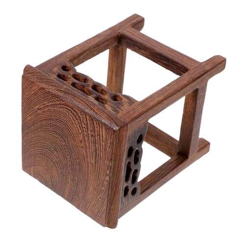 CAXUSD Holzblumenständer Quadratisch Stabiler Blumentopf Sockel Pflanzendekoration Holzvase Display Podest für Zimmer Büro Tischdeko von CAXUSD