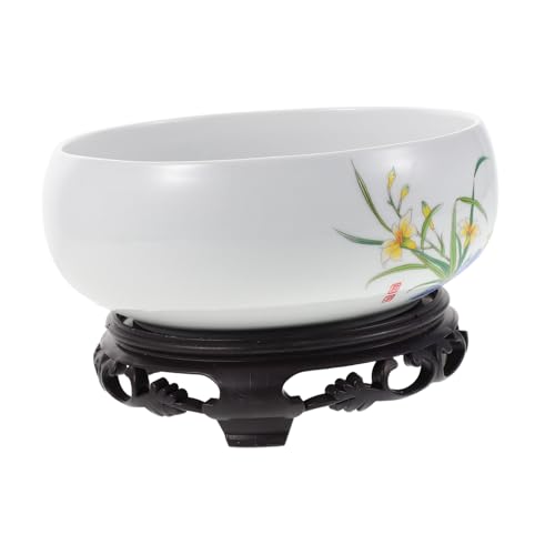 CAXUSD Hydroponischer Keramik-blumenkübel Lotus-Schale mit Kunststoffbasis Weiß Speziell für Wasserpflanzen Wie Narzissen und Grünpflanzen Pflegeleicht Modernes Minimalistisches Design von CAXUSD