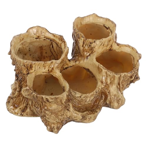 CAXUSD Kreativer Sukkulenten-blumentopf aus Langlebigem Harz Pflanzgefäß mit Abflusslöchern Rustikaler Wurzel-Driftwood-Planter für Kleine Pflanzen Gärten Innen und Außen von CAXUSD