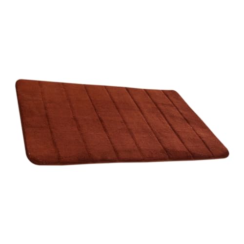 CAXUSD Memory-Schaum Türmatte Korallen-Fleece Badezimmerteppich Kaffee rutschfest Waschbar Stylisches Design Für Badezimmer Und Küche von CAXUSD