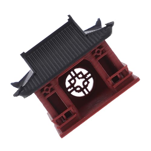 CAXUSD Miniatur Bonsai Pavillon Ornament Traditionelle Chinesische Gartenfigur Detailreiche Desktop Landschaftsobjekt für Zen Aquarium und Raumdekoration Ruheförderndes Landschaftsobjekt von CAXUSD