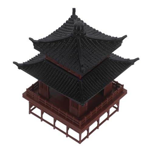 CAXUSD Miniatur-pavillon Modell Antik Stil Chinesische Architekturfigur Aquarium Ornament Kunststoff Dekoratives Bonsai Landschaftsaccessoire für Fischbecken und Terrarium Asiatisches von CAXUSD