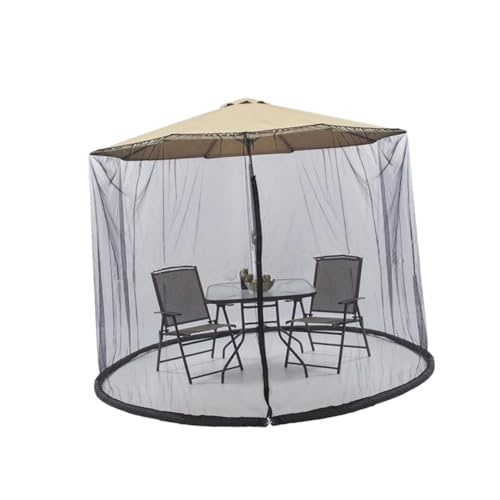 CAXUSD Patio Sonnenschirm mit Moskitonetz Uv-schutz Netzabdeckung für Garten Terrasse Outdoor Faltbar Einfache Installation Schwarz von CAXUSD