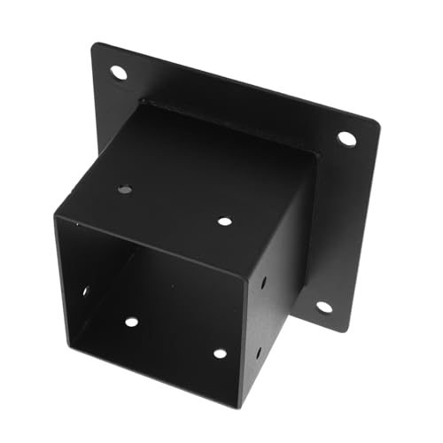 CAXUSD Schwerer Carbonstahl Pfostenanker mit Schwarz schwarzer Oberfläche für Gartenterrasse Stabiles Deckgeländer Vielseitige Holzpfostenstütze mit Schrauben von CAXUSD