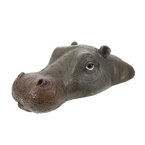 CAXUSD Schwimmende Harz Nilpferdkopf Statue Gartenfigur Leicht Teichdeko Gartenteich Ornament Miniteich Deko für Außenbereich von CAXUSD