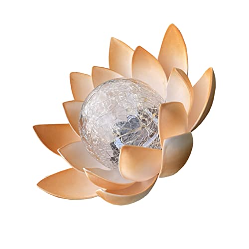 CAXUSD Solarbetriebene Lotus Blume Nachtlicht Wasserdichte Gartenlampe Mit Glasball Für Stimmungsvolle Außenbeleuchtung Und Dekorative Ihrem Garten von CAXUSD