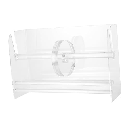 CAXUSD Verstellbarer transparenter Aufkleberrollenhalter Fächer Sticker Roll Organizer Transparent Label Spender Stand für Büro Schreibtisch Desktop von CAXUSD