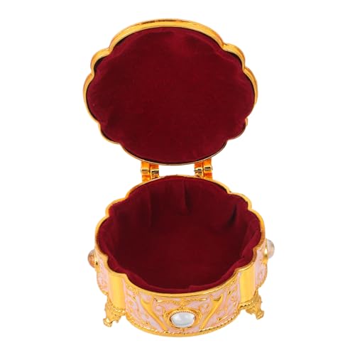 CAXUSD Vintage Schmuckschatulle Retro -Schmuckkoffer Schmuckhalter Schmuckkästchen für Frauen reisen Schmuckaufbewahrung Schmuckschatulle Retro Schmuckkästchen für Damen Flanell Rosa von CAXUSD