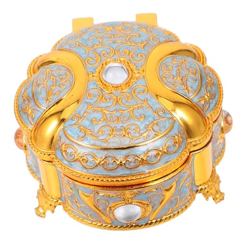 CAXUSD Vintage Schmuckschatulle Vintage Kleine Schmuckschatullen -schmuckhalter Retro -schmuckkoffer Schmuckkästchen Für Frauen Reisen Himmelblau Flanell von CAXUSD