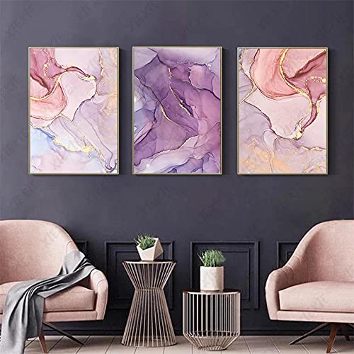 CAYBES Bilder Badezimmer - Wand Bilder, 3 Stück Marmor Poster Rosa Lila Abstrakte Tapete Nordischer Stil Leinwand Malerei Bild Drucke für Zuhause Wohnzimmer Dekoration - 40x60cm Kein Rahmen CAYBES Bilder Badezimmer - Wand Bilder, 3 Stück Marmor Poster Rosa Lila Abstrakte Tapete Nordischer Stil Leinwand Malerei Bild Drucke für Zuhause Wohnzimmer Dekoration - 40x60cm Kein Rahmen von CAYBES