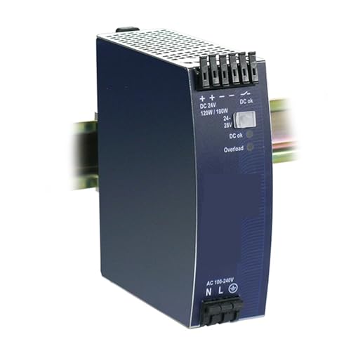 CAYUND Hutschienen-Netzteil for 1-phasige QS5.241 DC-Ausgang 24-28 Vdc 5-4,5 A 120 W Eingang AC 100-240 V (-15%/+10%) DC 110 V - 300 V (± 20%) von CAYUND