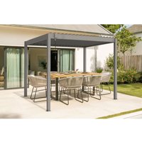 Pergola PIANA 3x2m selbsttragende bioklimatische aus taupefarbenem Aluminium - Schwenkbare Klingen Pergola PIANA 3x2m selbsttragende bioklimatische aus taupefarbenem Aluminium - Schwenkbare Klingen von CAZEBOO