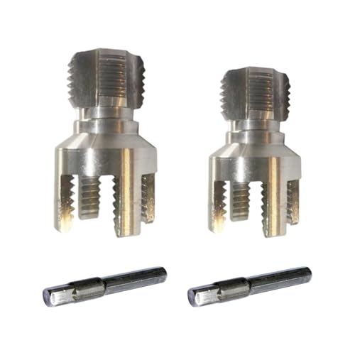 2 Stück Multifunktions-Rohre Gewindeschneidset Geeignet für Bohrmaschinen 1/5.1 cm 3/10.2 cm Kohlenstoffstahl Gewindeschneidwerkzeug Sechskantgriff Einfädler Installation von CAZSTYK