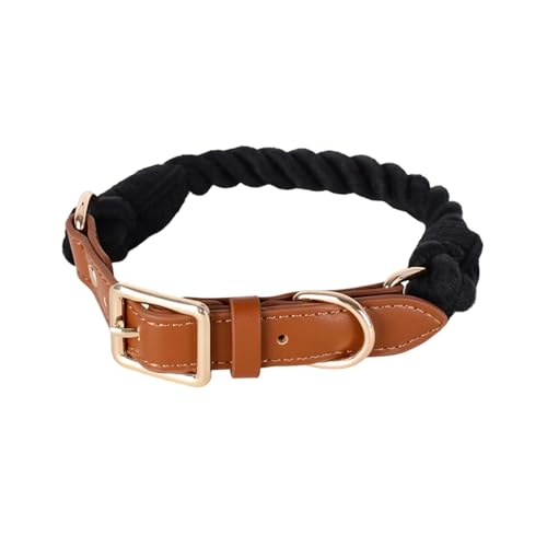 Bequemes Hundehalsband aus Baumwolle für kleine Hunde, stabiles gewebtes Design, für tägliche Spaziergänge und Training, Outdoor-Hundehalsband von CAZSTYK