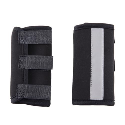 CAZSTYK 2 x reflektierende Hunde-Fleece-Ellenbogenbandagen für die Erholung des Knöchels zur Erholung des Vorderbeins, Haustier-Knieschoner von CAZSTYK