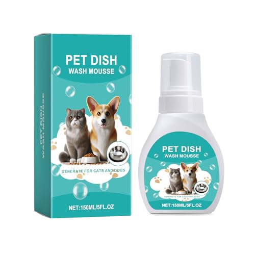 CAZSTYK Enzymatischer Futternapfreiniger, Schaumstoff, 150 ml, für den täglichen Gebrauch, für Geschirr, sicheres Geschirrspülen, sanfte Haustier-Schüssel-Reiniger von CAZSTYK