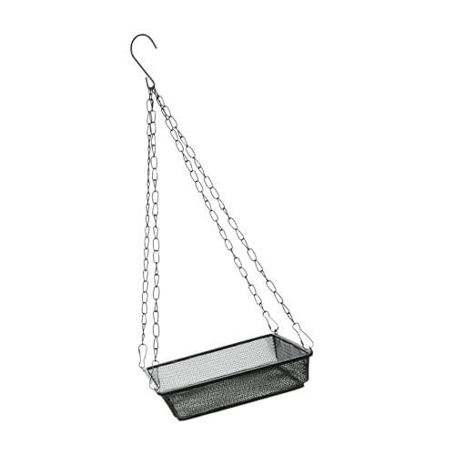 Eisennetz hängende Vogelfutterstation Tablett Outdoor Garten Dekoration für Vogelbeobachtung Zubehör Futterschale mit Haken von CAZSTYK