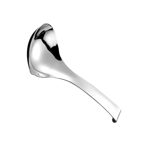 Großer Suppenlöffel aus Edelstahl, Esslöffel mit ergonomischem Griff zum Kochen und Servieren, praktisches Küchenkochgeschirr, ergonomischer Griff von CAZSTYK
