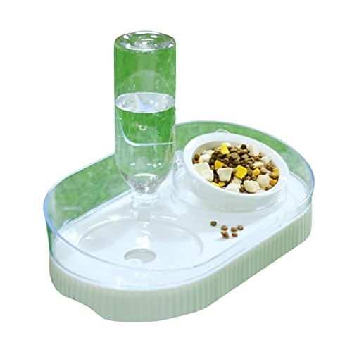 Hundenapf für Futternäpfe mit abnehmbarem Ständer, 2-in-1, Keramik-Futterspender mit Wasserbrunnen, mehrfarbiges Haustier-Wassernapf-Set von CAZSTYK