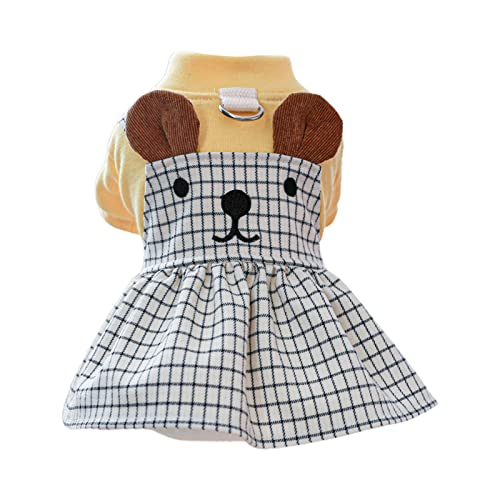 Jumpsuit mit Cartoon-Rock, süßer Mädchen-Overall für den Frühling, kleine Kleidung mit Traktionsrock, Geschirr für kleine Hunde, Kleider für Hunde und Mädchen von CAZSTYK