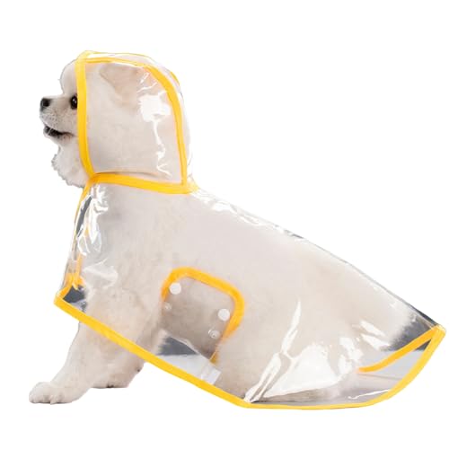 Leichte wasserdichte Regenbekleidung für kleine bis große Hunde, Ponchos mit Kapuze, Haustier-Regenbekleidung mit Hut, Haustier-Regenmäntel für Hunde von CAZSTYK
