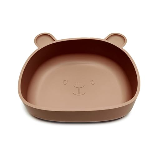 Säuglinge Silikonschale Saugnapf Schüssel Kindergeschirr Ergänzende Lebensmittel Essteller Kinder Speiseteller Niedlicher Bär Dinner von CAZSTYK