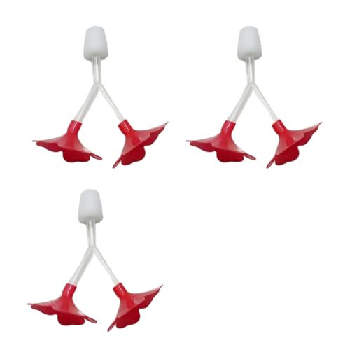 Set mit 3 wetterfesten Vogeltränken Y-Form Futterstation Kolibris Blumenfutterstation Dekoration für den Außenbereich Garten Kolibri Futterstation Rote Blumen von CAZSTYK