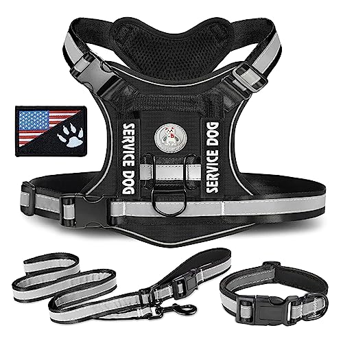 Tacticals Hundegeschirr, Nopull, Brustgurt für Haustiere, Spaziergänge, Traktion, Outdoor-Aktivitäten, Schnellentriegelung, Trainingsgeschirr, Zubehör von CAZSTYK