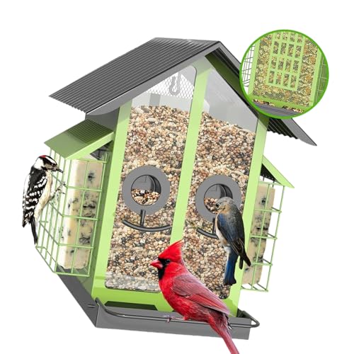 Vogelfutterstation zum Aufhängen im Garten oder Hof, mit robuster Metall-Futterstation, große Kapazität, robuster Vogelfutterspender Vogelfutterstation zum Aufhängen im Garten oder Hof, mit robuster Metall-Futterstation, große Kapazität, robuster Vogelfutterspender von CAZSTYK