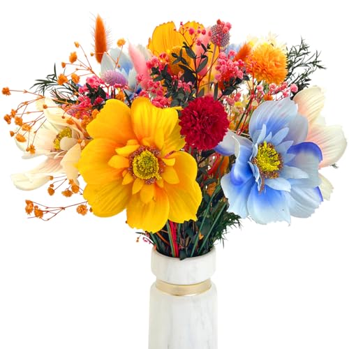 Kunstblumen mit Trockenblumen Deko Künstliche Blumen mit Trockenblumenstrauß für die Wohnzimmerdeko, Tischmitte, Wohnzimmer, Schlafzimmerdeko, ästhetische Zimmerdeko Dekoration von CAwished