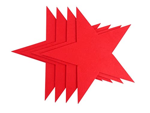 4 x Filzsterne Verschiedene Größen und Farben Dekosterne Untersetzer Sterne Filz rot grau Natur 18 cm 28 cm 38 cm (18 cm, Rot) von CB Home & Style