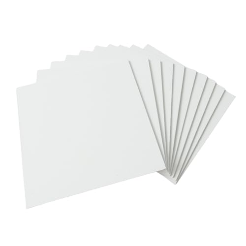 CB Home & Style 10er Pack Malpappe Malkarton Leinwandkarton vorgrundiert Baumwolle weiß (Weiß - 20x20cm) von CB Home & Style