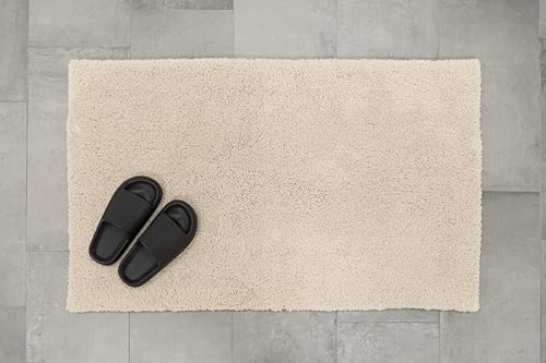CB Home & Style Badematte Badteppich Badvorleger flauschig Duschmatte Duschteppich Antirutschmatte Badewannenmatte (Beige/Elfenbein, 70x120cm) von CB Home & Style