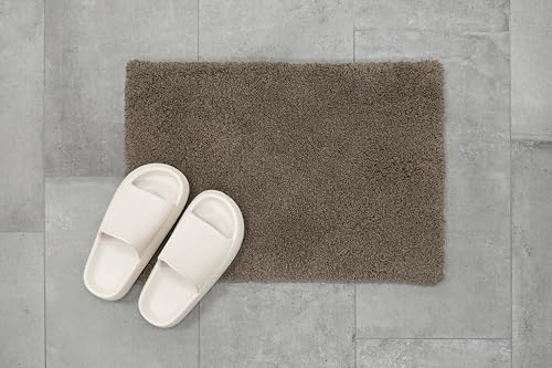 CB Home & Style Badematte Badteppich Badvorleger flauschig Duschmatte Duschteppich Antirutschmatte Badewannenmatte (Taupe, 50x80cm) von CB Home & Style
