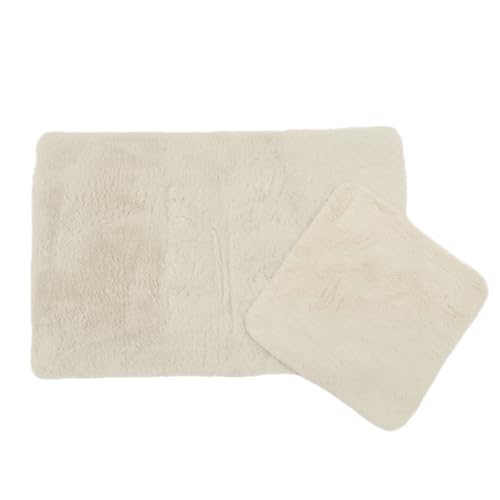 CB Home & Style Badteppich flauschig Fellteppich Dekofell (Creme, 2er Set: 60x90cm+45x45cm) von CB Home & Style