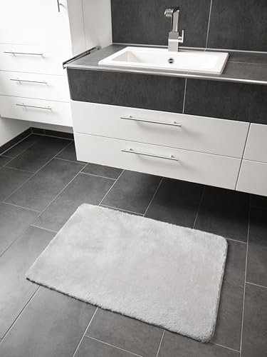 CB Home & Style Badteppich flauschig Fellteppich Dekofell (Grau, 60x90cm) von CB Home & Style
