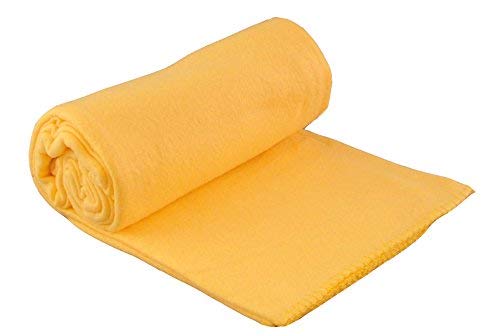 CB Home & Style Fleecedecke Decke Uni 130 x 170 cm Kuscheldecke (Gelb) von CB Home & Style