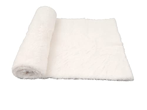 CB Home & Style Kunstfell Dekofell Teppich rosa grau Taupe Creme Sitzkissen Lammfellimitat Felloptik Verschiedene Größen (Creme, 28x200cm) von CB Home & Style