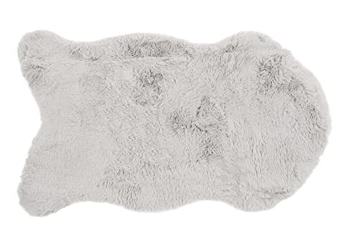 CB Home & Style Kunstfell Dekofell Teppich rosa grau Taupe Creme Sitzkissen Lammfellimitat Felloptik Verschiedene Größen (Grau, 60 x 90 cm) von CB Home & Style