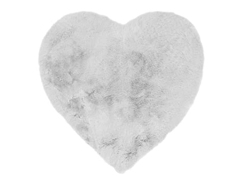 CB Home & Style Kunstfell Dekofell Teppich rosa grau Taupe Creme Sitzkissen Lammfellimitat Felloptik Verschiedene Größen (Hellgrau, Herz75x75cm) von CB Home & Style