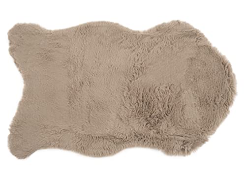 CB Home & Style Kunstfell Dekofell Teppich rosa grau Taupe Creme Sitzkissen Lammfellimitat Felloptik Verschiedene Größen (Taupe, 60 x 180 cm) von CB Home & Style