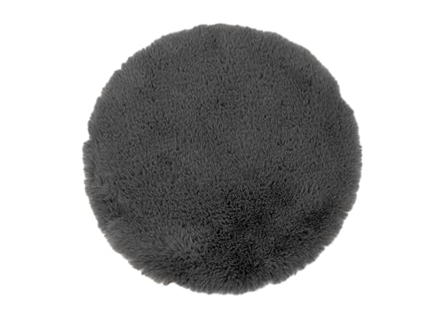 CB Home & Style Kunstfell Dekofell Teppich rosa grau Taupe Creme Sitzkissen Lammfellimitat Felloptik Verschiedene Größen Herz Wolke Tischläufer Läufer (Anthrazit, 38 cm rund) von CB Home & Style