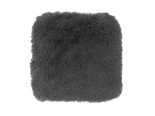 CB Home & Style Kunstfell Dekofell Teppich rosa grau Taupe Creme Sitzkissen Lammfellimitat Felloptik Verschiedene Größen Herz Wolke Tischläufer Läufer (Anthrazit, 38 x 38 cm) von CB Home & Style