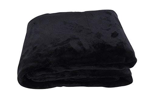 CB Home & Style Microfaser Flanell Kuscheldecke Wohndecke 3 Größen erhältlich (150 x 200 cm, Schwarz) von CB Home & Style