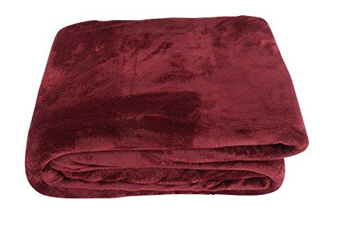 CB Home & Style Microfaser Flanell Kuscheldecke Wohndecke 3 Größen erhältlich (220 x 240 cm, Bordeaux) von CB Home & Style